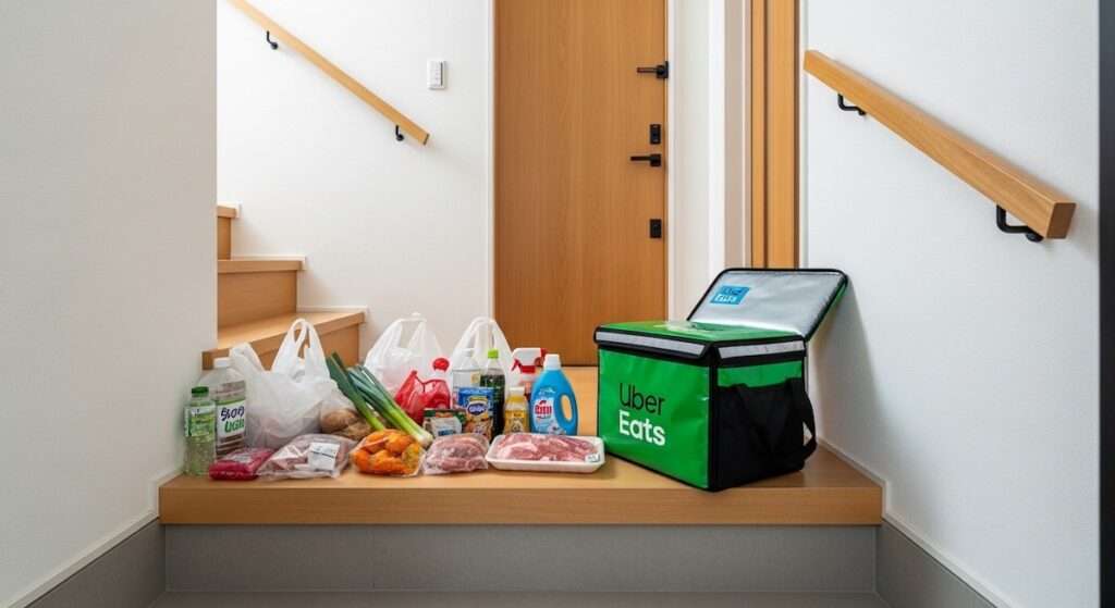 店舗でのピッキングから配達までの流れ